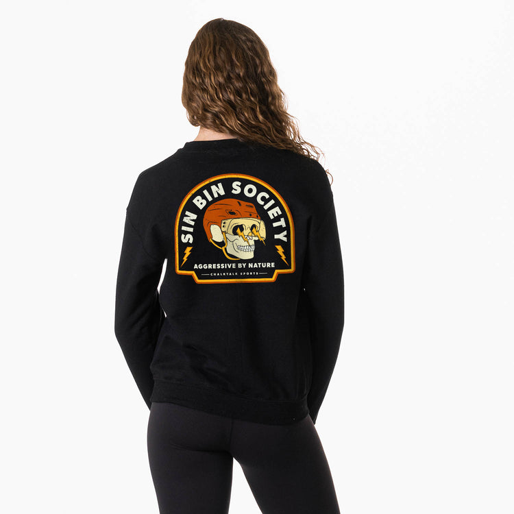 Hockey Crewneck Sweatshirt - Sin Bin Society (Back Design)