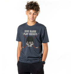 Hockey Short Sleeve T-Shirt - Give Blood Play Hockey