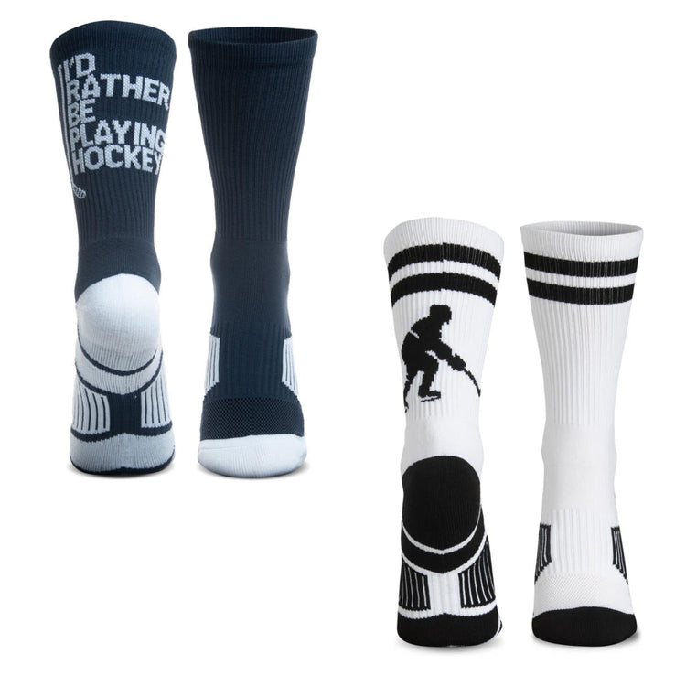 Hockey Woven Mid-Calf Sock Set - Rather Be Scoring