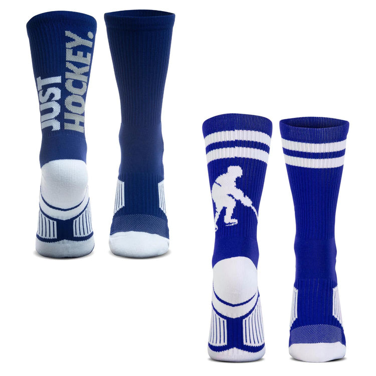 Hockey Woven Mid-Calf Sock Set - Just Hockey Blue