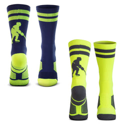 Hockey Woven Mid-Calf Sock Set - Player Neon