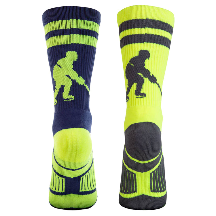 Hockey Woven Mid-Calf Sock Set - Player Neon