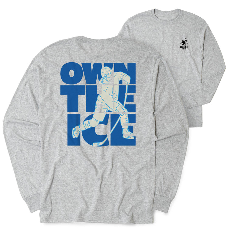 Hockey Tshirt Long Sleeve - Own The Ice (Back Design) 