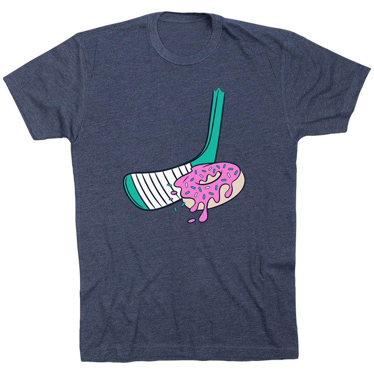 Hockey Short Sleeve T-Shirt - Donut Hockey [Navy/Adult X-Small] - SS