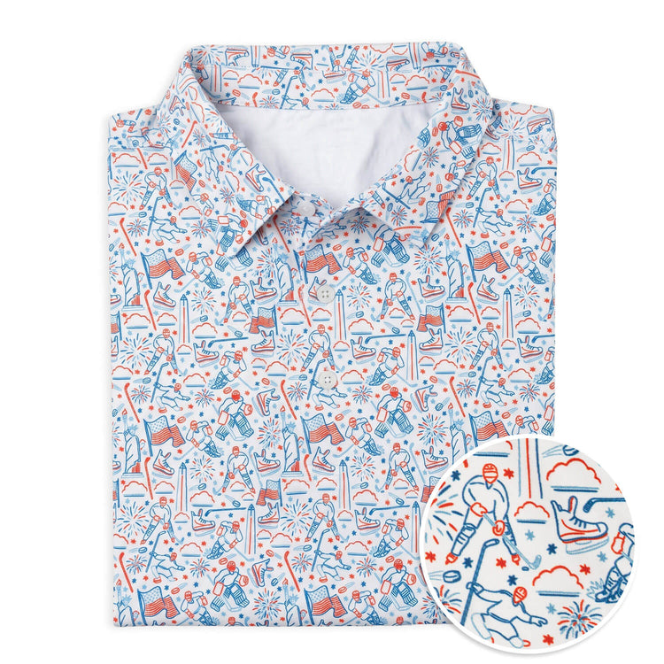 Hockey Short Sleeve Polo - All American