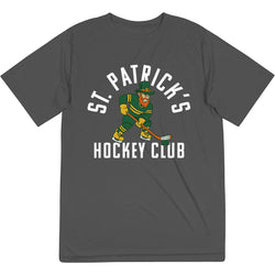Gray t-shirt with St. Patrick's Hockey Club graphic