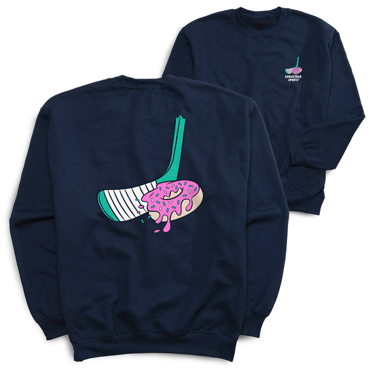 Hockey Crewneck Sweatshirt - Donut Hockey (Back Design)