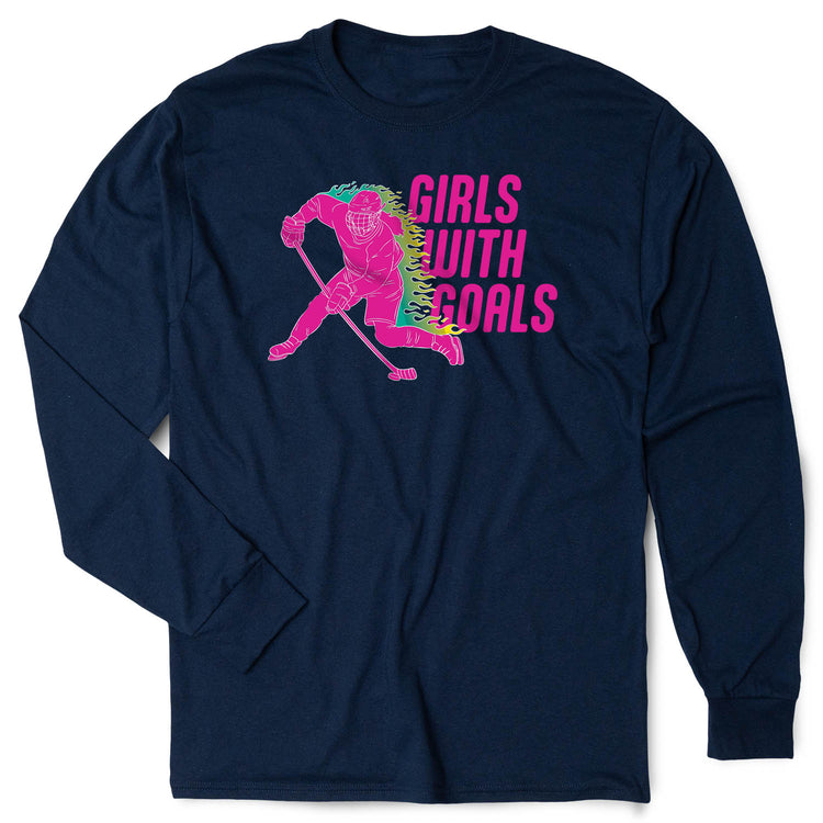 Hockey Tshirt Long Sleeve - Girls With Goals