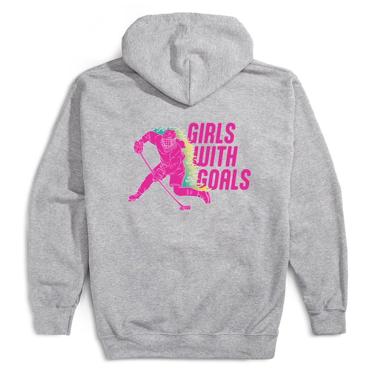 Hockey Hooded Sweatshirt - Girls With Goals (Back Design)