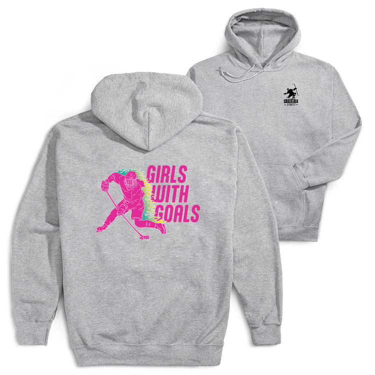 Hockey Hooded Sweatshirt - Girls With Goals (Back Design)
