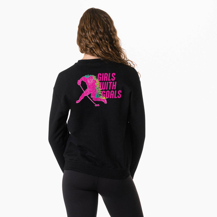 Hockey Crewneck Sweatshirt - Girls With Goals (Back Design)
