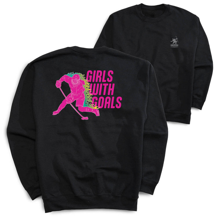 Hockey Crewneck Sweatshirt - Girls With Goals (Back Design)