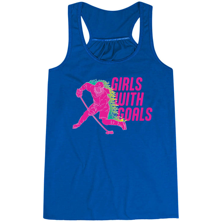 Hockey Flowy Racerback Tank Top - Girls With Goals