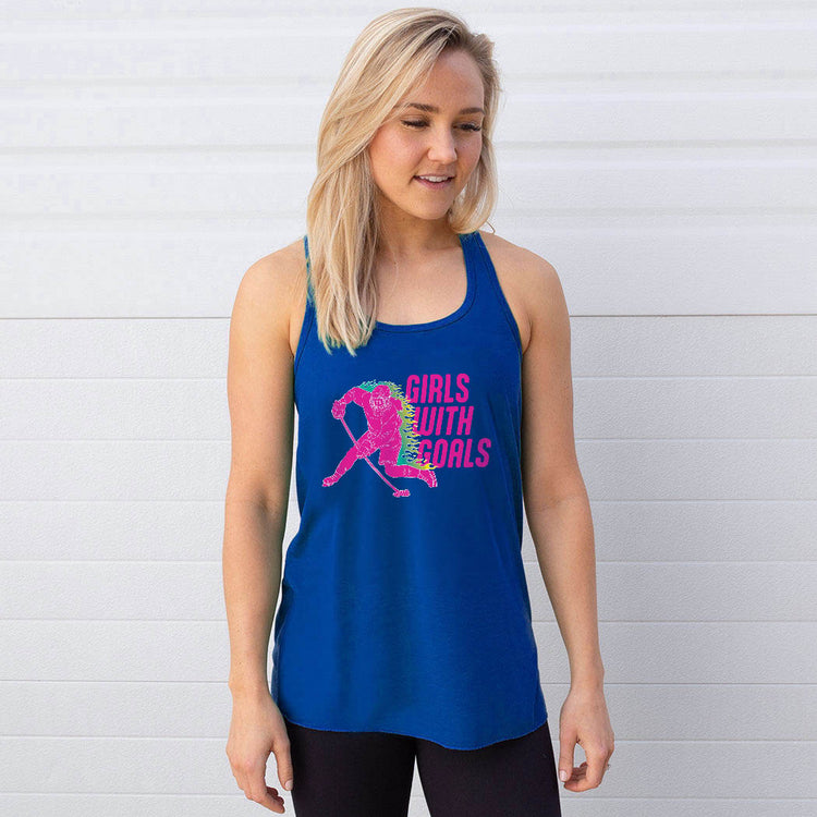 Hockey Flowy Racerback Tank Top - Girls With Goals