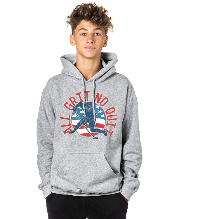 Hockey Hooded Sweatshirt - All Grit No Quit