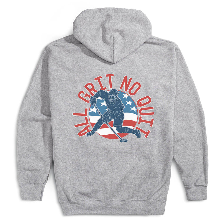 Hockey Hooded Sweatshirt - All Grit No Quit (Back Design)