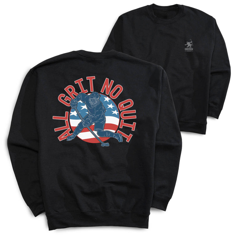 Hockey Crewneck Sweatshirt - All Grit No Quit (Back Design)