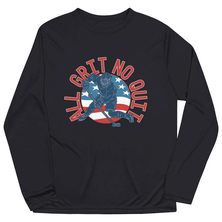 Hockey Long Sleeve Performance Tee - All Grit No Quit