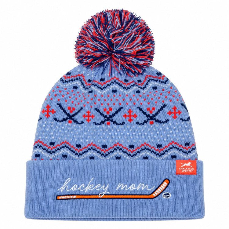 Hockey Knit Hat - Hockey Mom Script