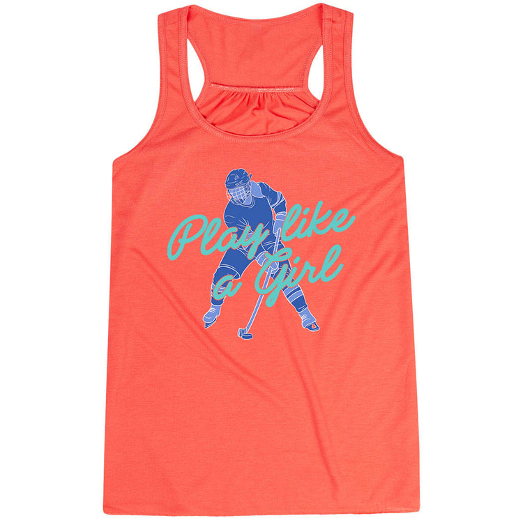 Hockey Flowy Racerback Tank Top - Play Like a Girl Hockey