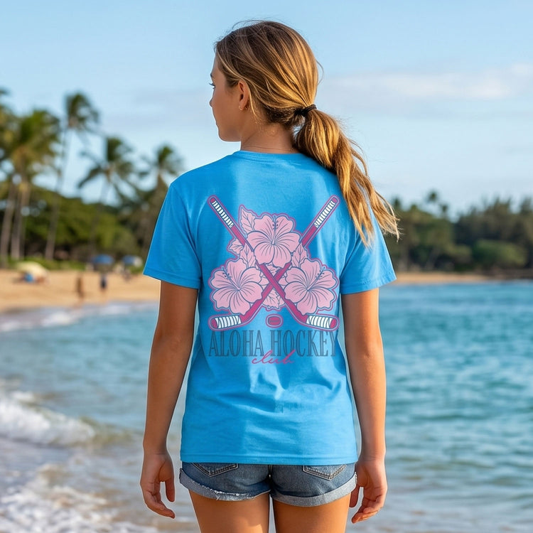 Hockey Short Sleeve T-Shirt - Aloha Girl's Hockey (Back Design)