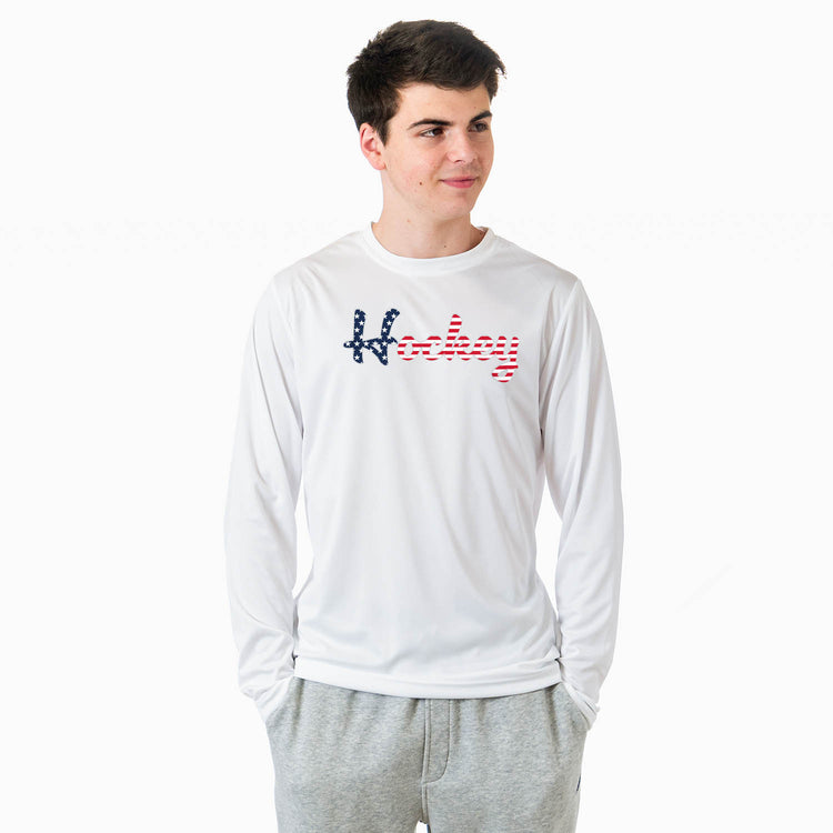 Hockey Long Sleeve Performance Tee - Stars & Stripes Hockey