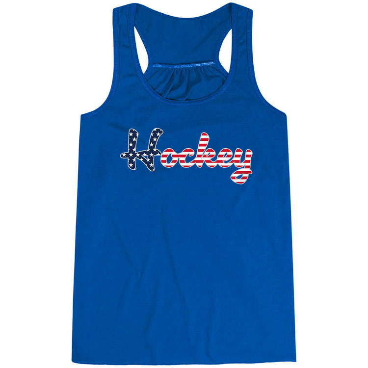 Hockey Flowy Racerback Tank Top - Stars & Stripes Hockey