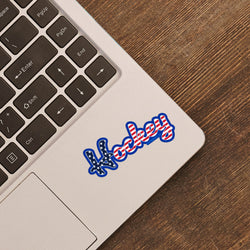 Hockey Sticker - Patriotic Hockey Script