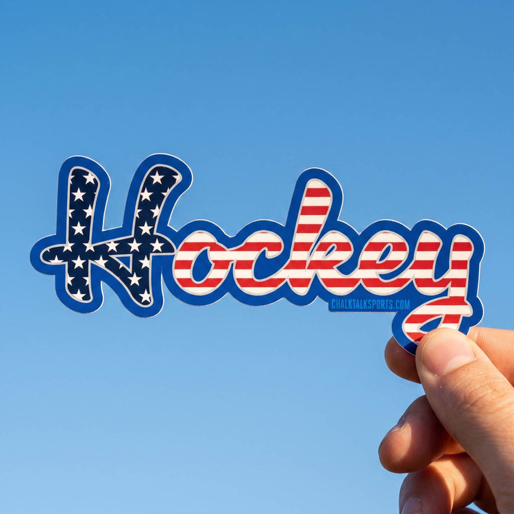 Hockey Sticker - Patriotic Hockey Script