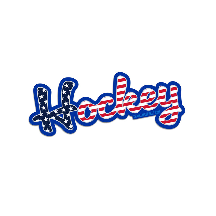 Hockey Sticker - Patriotic Hockey Script