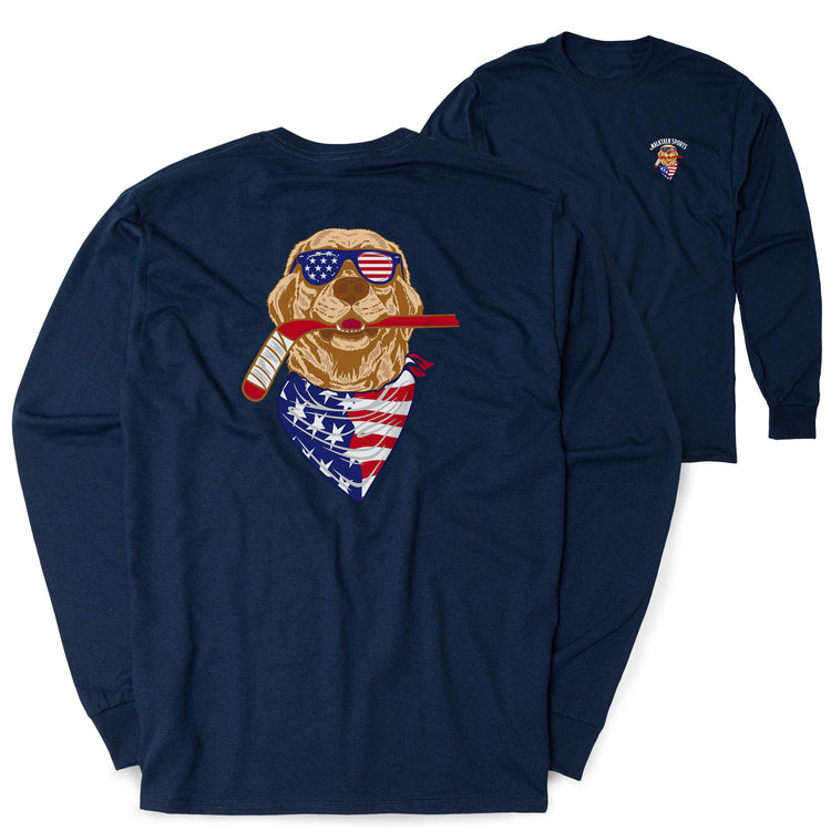 Hockey Tshirt Long Sleeve - Freedom Hound Hockey (Back Design)