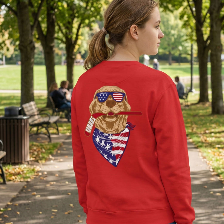 Hockey Crewneck Sweatshirt - Freedom Hound Hockey (Back Design)