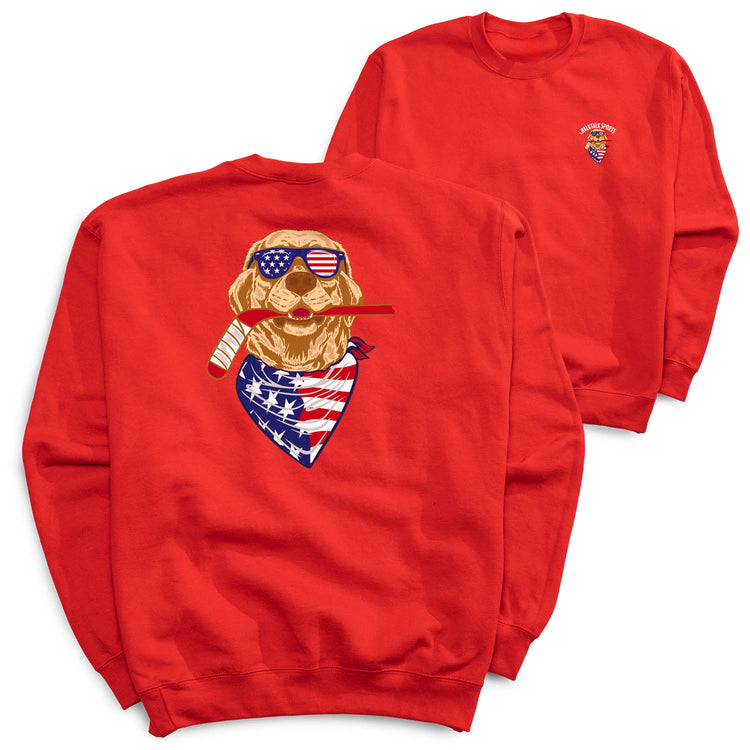 Hockey Crewneck Sweatshirt - Freedom Hound Hockey (Back Design)