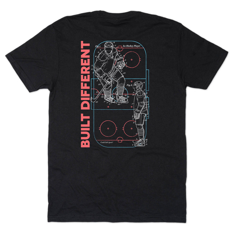 Hockey Short Sleeve T-Shirt - Built Different Hockey (Back Design)