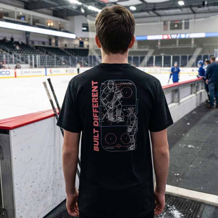 Hockey Short Sleeve T-Shirt - Built Different Hockey (Back Design)