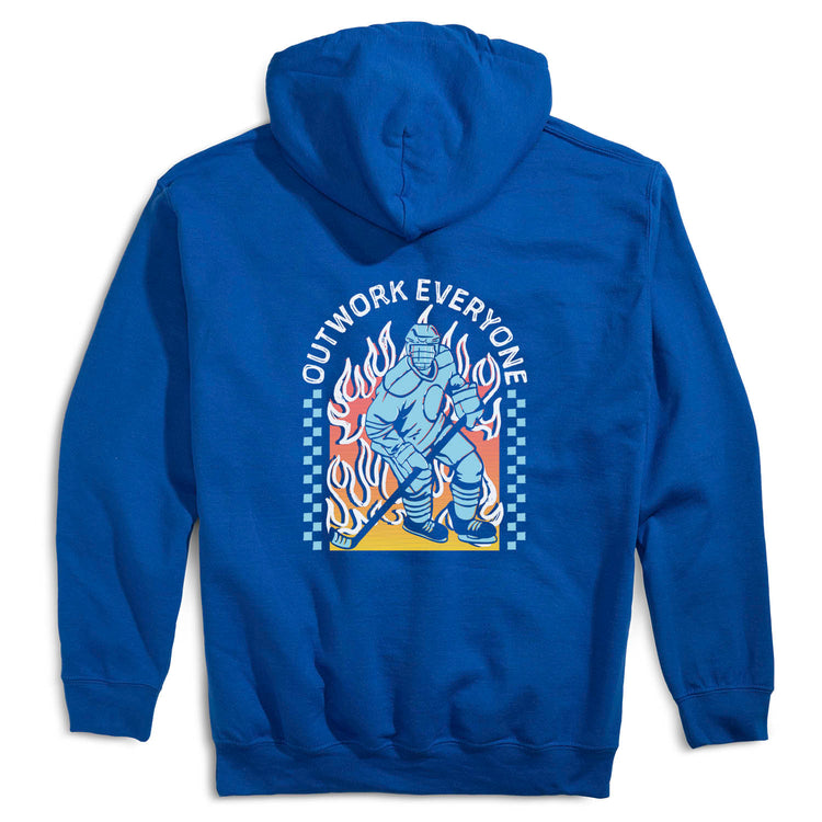 Hockey Hooded Sweatshirt - Outwork Everyone (Back Design)