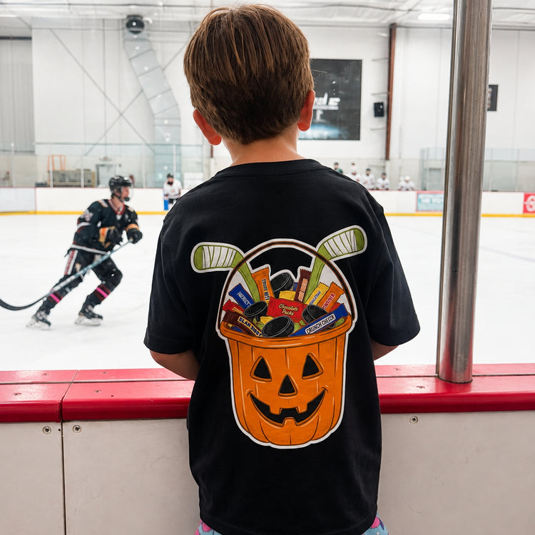 Hockey Short Sleeve T-Shirt - Trick-or-Treat Hockey (Back Design)