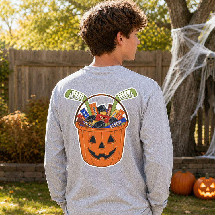 Hockey Tshirt Long Sleeve - Trick-or-Treat Hockey (Back Design)