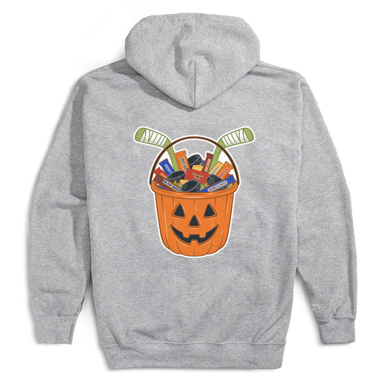 Hockey Hooded Sweatshirt - Trick-or-Treat Hockey (Back Design)
