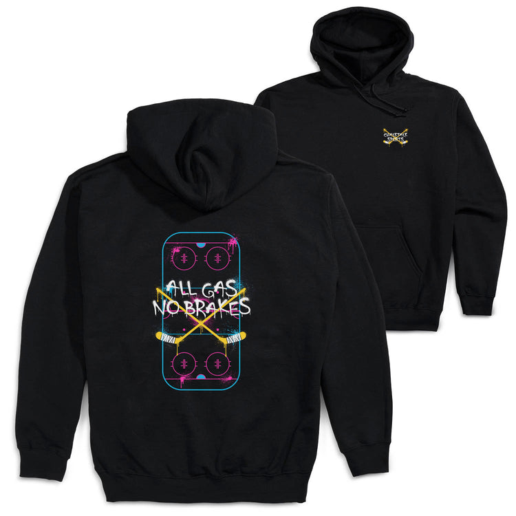 Hockey Hooded Sweatshirt - All Gas No Brakes (Back Design)