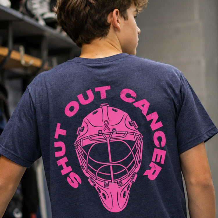 Hockey Short Sleeve T-Shirt - Shut Out Cancer (Back Design)