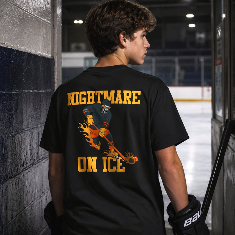 Hockey Short Sleeve T-Shirt - Nightmare on the Ice (Back Design)