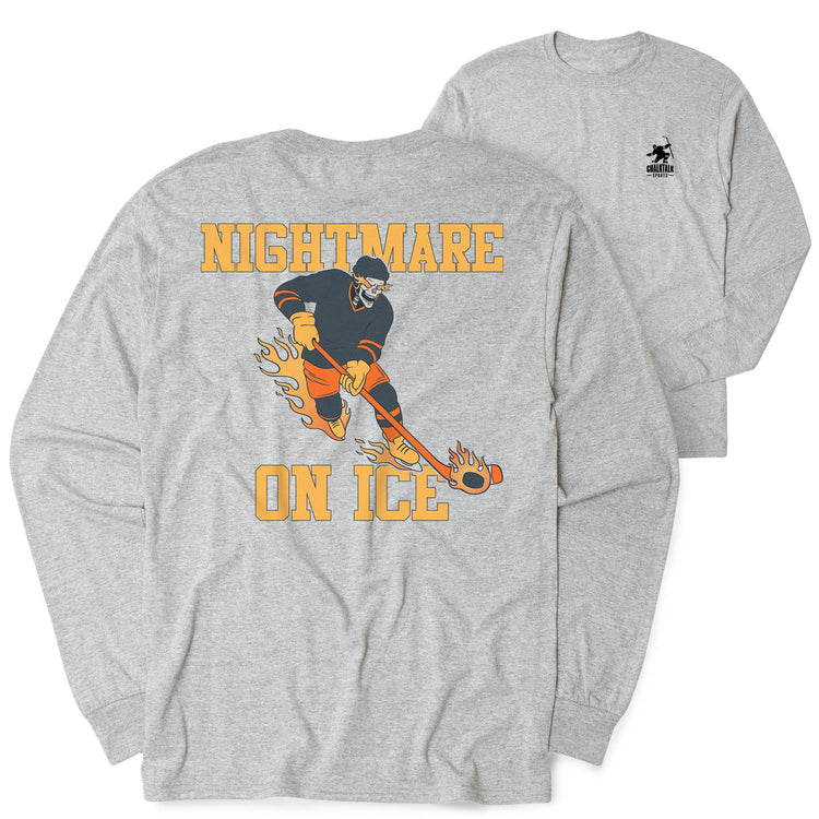 Hockey Tshirt Long Sleeve - Nightmare on the Ice (Back Design)