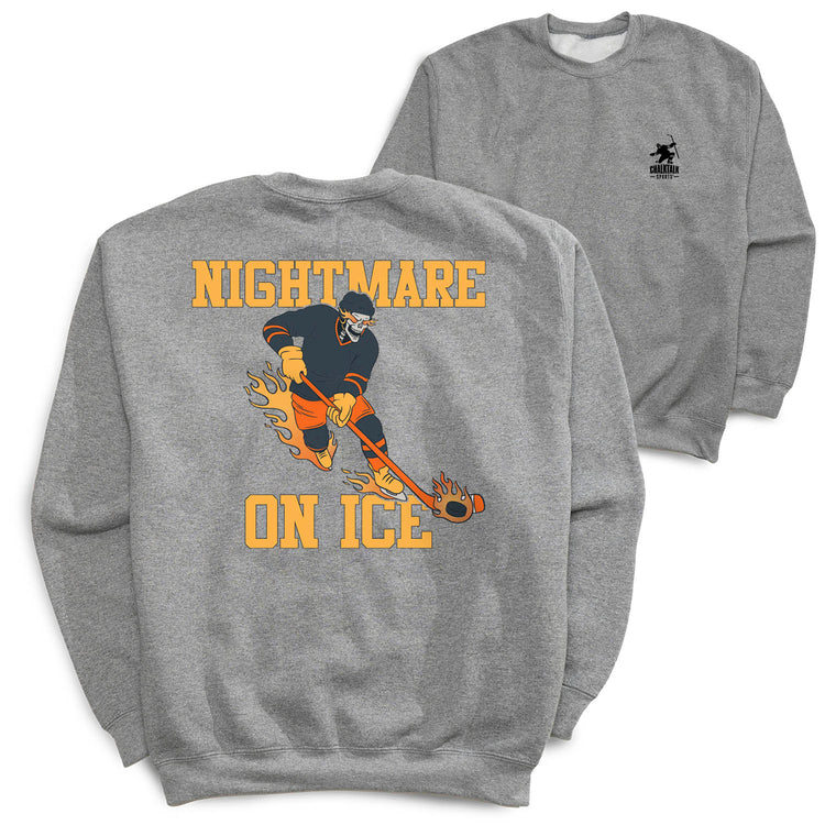 Hockey Crewneck Sweatshirt - Nightmare on the Ice (Back Design)