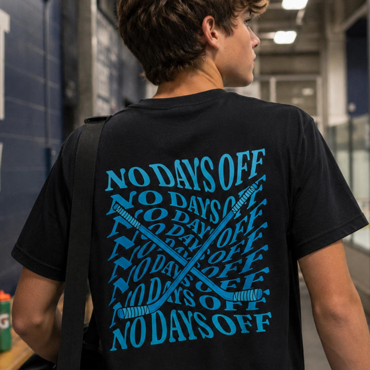 Hockey Short Sleeve T-Shirt - No Days Off (Back Design)