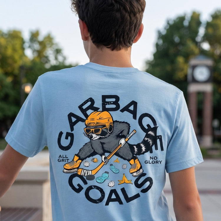 Hockey Short Sleeve T-Shirt - Garbage Goals (Back Design)