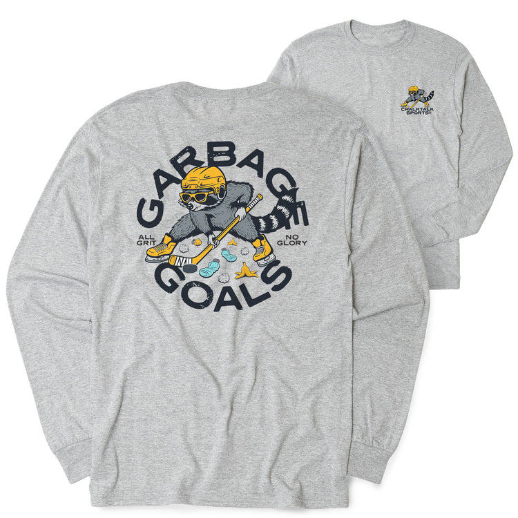Hockey Tshirt Long Sleeve - Garbage Goals (Back Design)