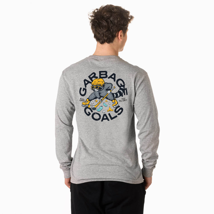 Hockey Tshirt Long Sleeve - Garbage Goals (Back Design)