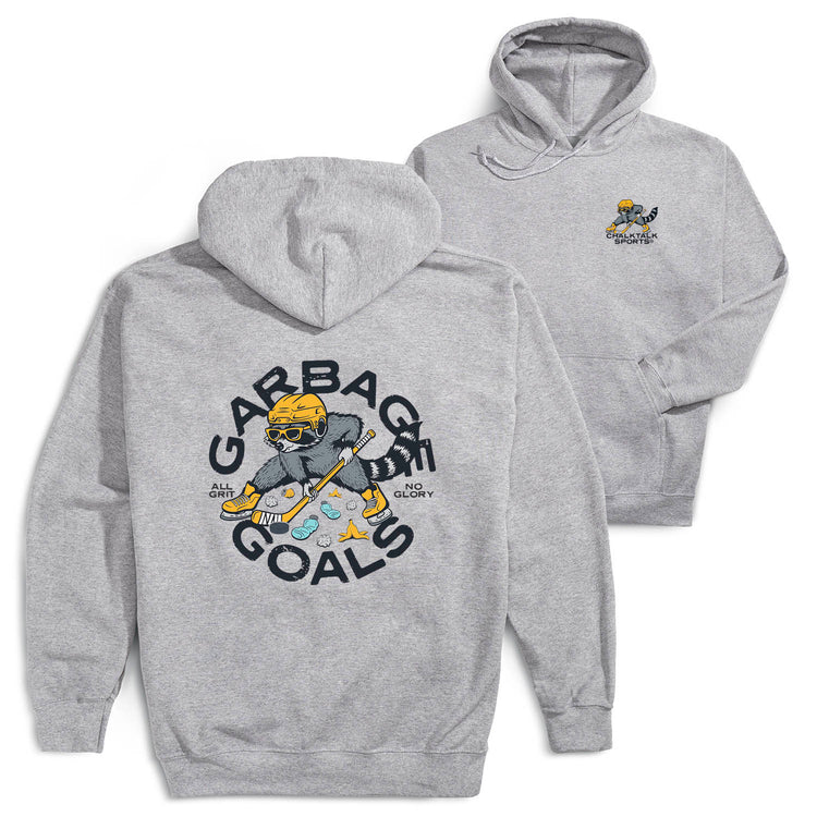 Hockey Hooded Sweatshirt - Garbage Goals (Back Design)