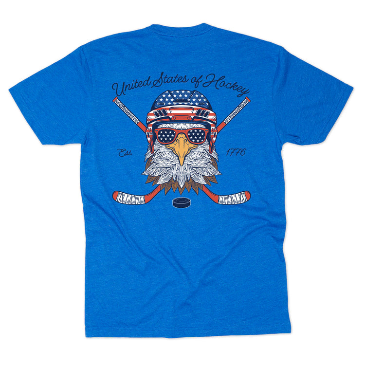Hockey Short Sleeve T-Shirt - United States of Hockey (Back Design)